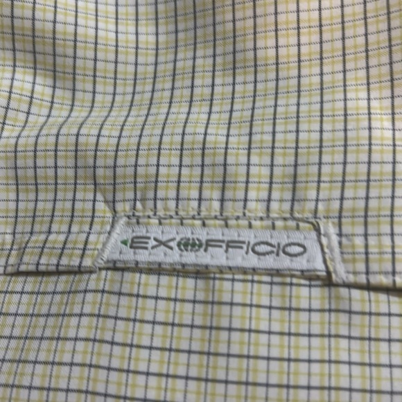 E oficio XL long sleeve, men’s button up shirt, yellow, white and gray - Picture 5 of 6
